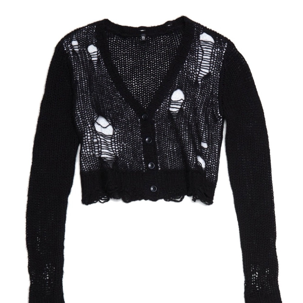 R13 NWT Black Double Layer Cardigan, SMALL - Picture 9 of 10